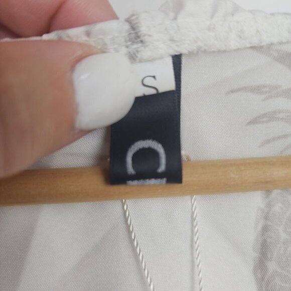 CBR Pineapple Print Pullover Blouse Ruffled Collar Women's Small - Picture 10 of 14